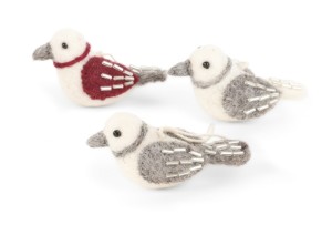 Christmas Mini Pearl Birds  Gry & Sif    3szt.          