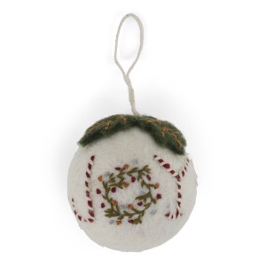 Christmas Bauble Gry & Sif  White with Joy          