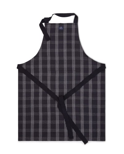 Fartuch Checked linen blend apron, black Lexington 