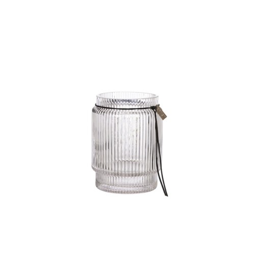 Wazonik  GlassVase d8 h10,8  Ribbed Glass Ernst   
