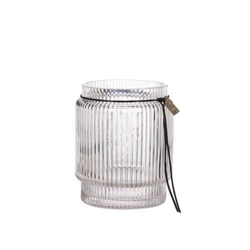 Wazonik  GlassVase d12,7  h14,8  Ribbed Glass Ernst   
