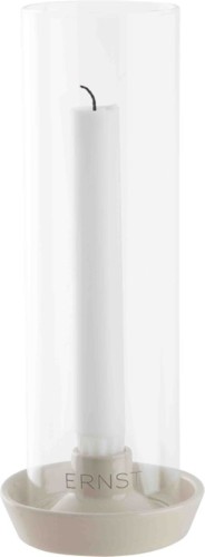 Świecznik stonewear w/glass Ernst white  