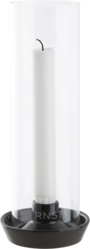 Świecznik stonewear w/glass Ernst darkgrey