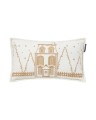 Poduszka Winter house beige organic cotton velvet pillow  Lexington 50 x30  White/Beige