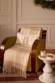 Poduszka Winter house beige organic cotton velvet pillow  Lexington 50 x30  White/Beige