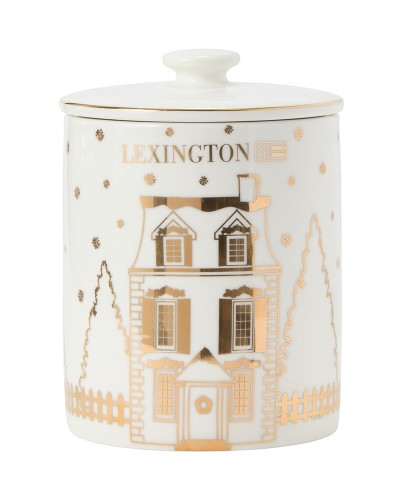 Pojemnik House stoneware cookie jar with lid Lexington  white/gold