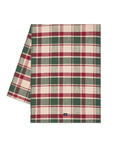 Bieżnik Checked organic cotton runner, green/red/beige Lexington   250 cm