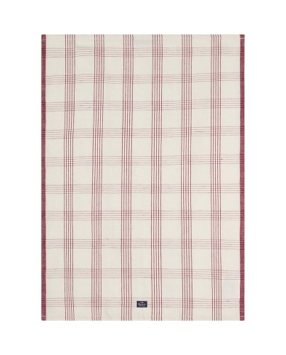 Ręcznik kuchenny Checked linen blend kitchen towel, white/red  Lexington     