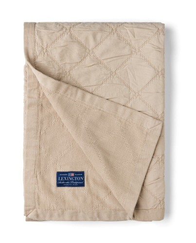 Narzuta Icons singature star quilted bedspread in organic cotton, beige  Lexington 160x240