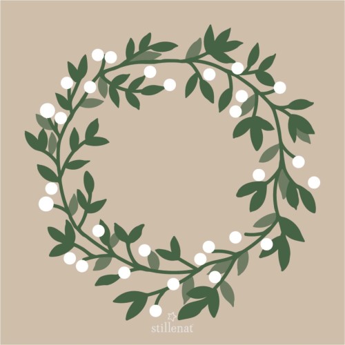 Papierowe serwetk  snowberry wreath  IB Laursen 16,5 cm x 16,5 cm