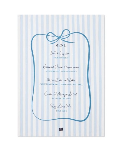 Ręcznik kuchenny Party menu organic cotton kitchen towel, blue Lexington 