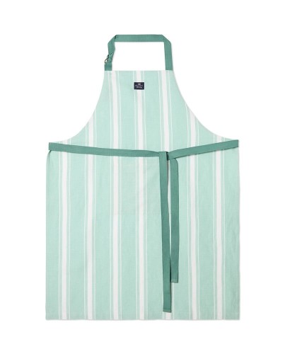 Fartuch Striped linen blend apron, green/white  Lexington
