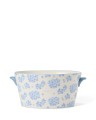 Doniczka Floral pot with handles in stoneware, blue/white Lexington