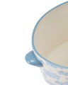 Doniczka Floral pot with handles in stoneware, blue/white Lexington