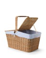 Kosz piknikowy  Picnic basket in rattan with liner, blue/white Liner Lexington