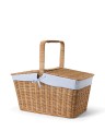 Kosz piknikowy  Picnic basket in rattan with liner, blue/white Liner Lexington