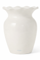 Wazon Stoneware wavy vase, white / blue Lexington