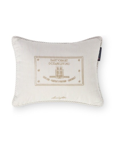 Poduszka Striped beige organic cotton pillow, 30x40  Lexington  