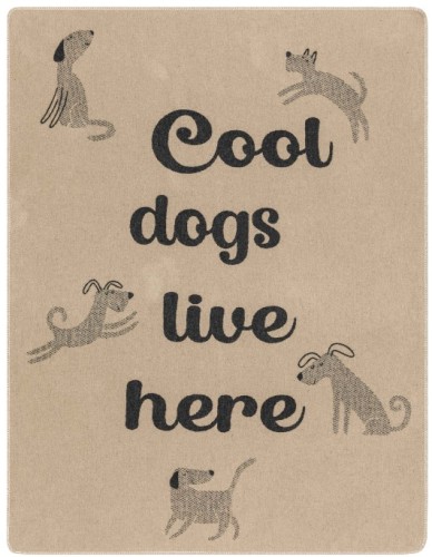 Kocyk dla pieska Cool Dogs Live Here big 100x140 
