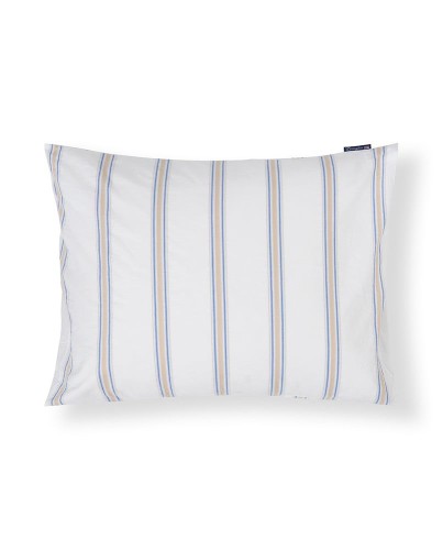 Poszewka Dobby striped washed cotton percale pillowcase, white/blue/beige  Lexington 50x70   