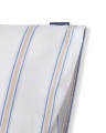 Poszewka Dobby striped washed cotton percale pillowcase, white/blue/beige  Lexington 50x70