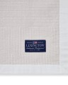 Narzuta Stripe checked organic cotton jacquard bedspread, beige/white  Lexington