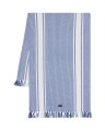 Bieżnik Striped organic cotton runner with fringes, blue/white