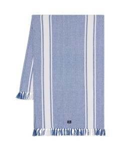 Bieżnik Striped organic cotton runner with fringes, blue/white  50x150