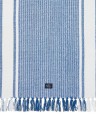 Bieżnik Striped organic cotton runner with fringes, blue/white