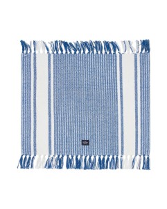 Podkładka Striped organic cotton placemat with fringes, white/blue Lexington  40x50  