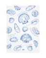 Ręcznik kuchenny Shell printed organic cotton kitchen towel, white/blue Lexington