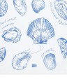 Ręcznik kuchenny Shell printed organic cotton kitchen towel, white/blue Lexington
