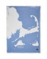 Pled / koc Map organic cotton jacquard blanket, blue/white  Lexington  160x200