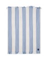Pled / koc Striped/checked organic cotton throw, white/blue/beige   Lexington  130x170