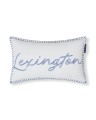 Poduszka Logo linen/cotton pillow, white/blue Lexington  30x50