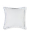Poszewka  Summer embroidered patch linen/cotton pillow cover, white/blue Lexington