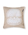 Poszewka Summer embroidered patch linen/cotton pillow cover, beige/white  Lexington
