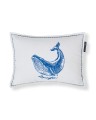 Poduszka Whale organic cotton  pillow, white/blue  Lexington  30x40