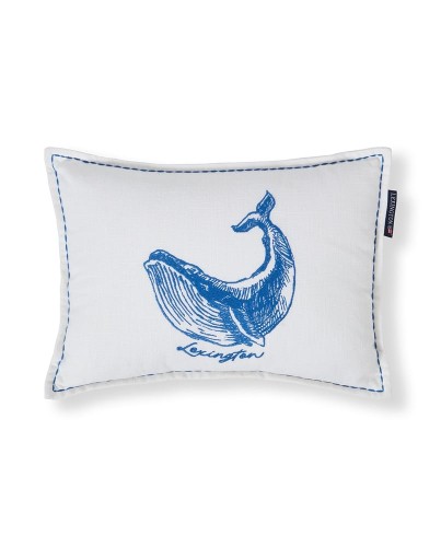 Poduszka Whale organic cotton  pillow, white/blue  Lexington  30x40