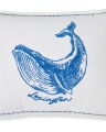 Poduszka Whale organic cotton  pillow, white/blue  Lexington  30x40
