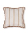 Poszewka Striped organic cotton fringe pillow cover, beige/white  Lexington