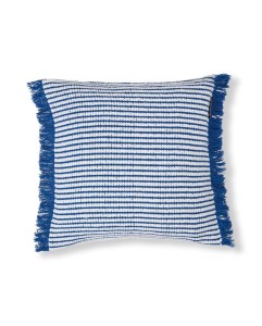 Poszewka Heavy striped organic cotton pillow cover, blue/white  Lexington   