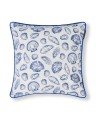Poszewka Shell printed organic cotton pillow cover, white/blue Lexington
