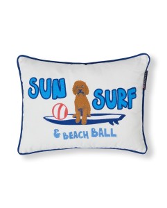 Poduszka Sun surf organic cotton twill  pillow, white multi  Lexington  30x40 