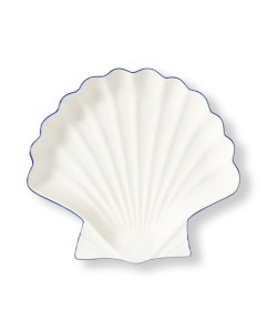 Talerz  muszla Stoneware shell platter, white/blue  Lexington  L
