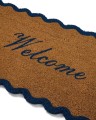 Wycieraczka Welcome coir fibre door mat, natural/blue  90x45 Lexington