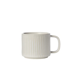 Kubek Cup d8,5 h7 cm  ribbed natural white Ernst