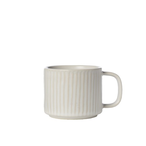 Kubek Cup d8,5 h7 cm  ribbed natural white Ernst
