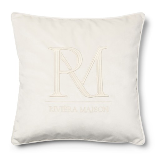Poduszka RM Mongram Velvet white Riviera Maison 50x50