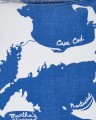 Poszewka Map printed organic cotton pillow cover, blue/white  Lexington 50x50